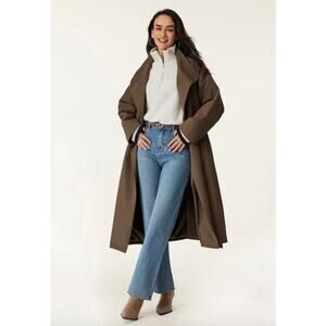 OGL Jacket Size XS NEW Waterproof Belted Trench Coat Ash Brown Long